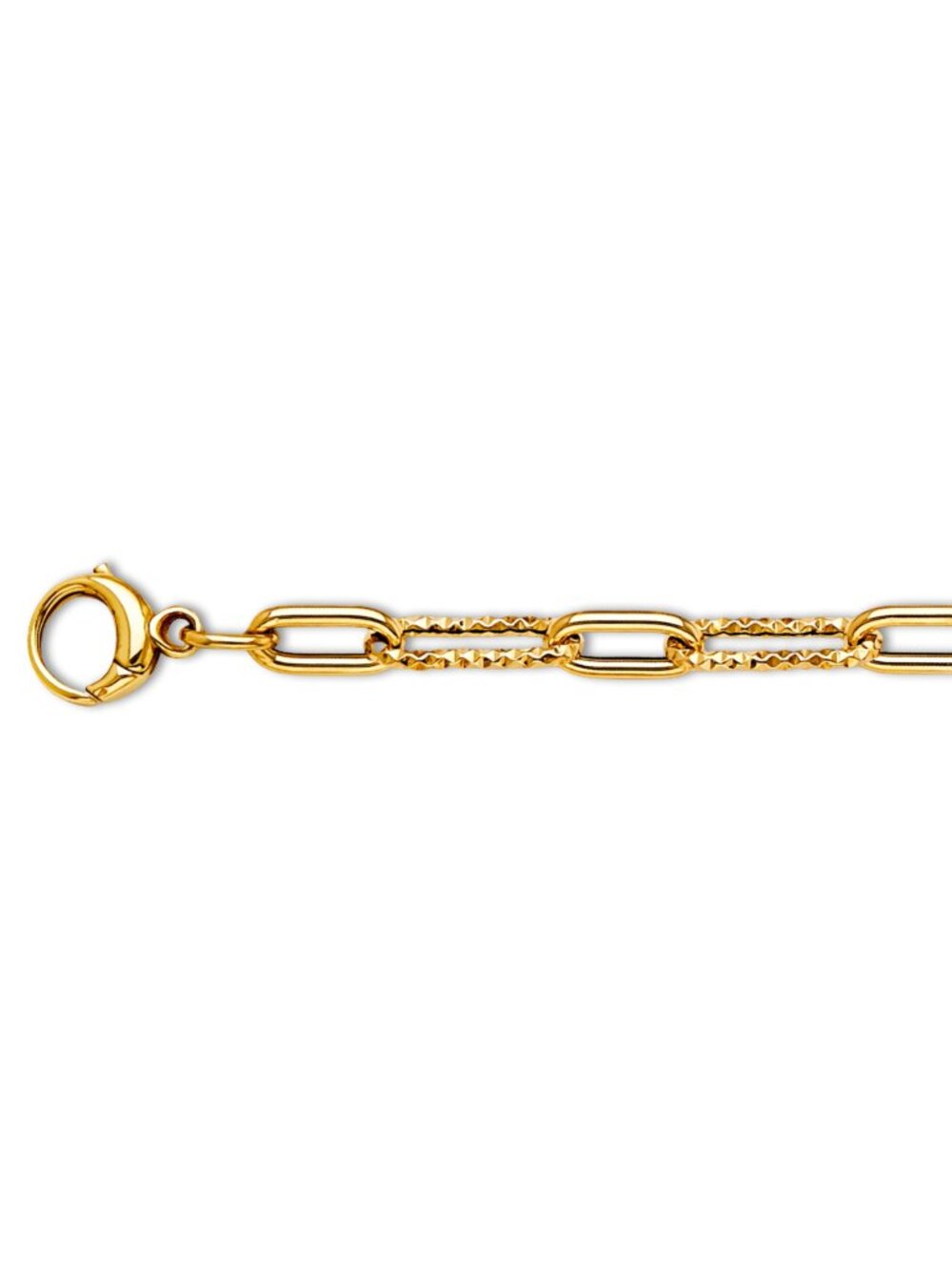14K Gold Paperclip 1+1 Bracelet | Yellow Gold Link Chain By Tehrani Jewelry